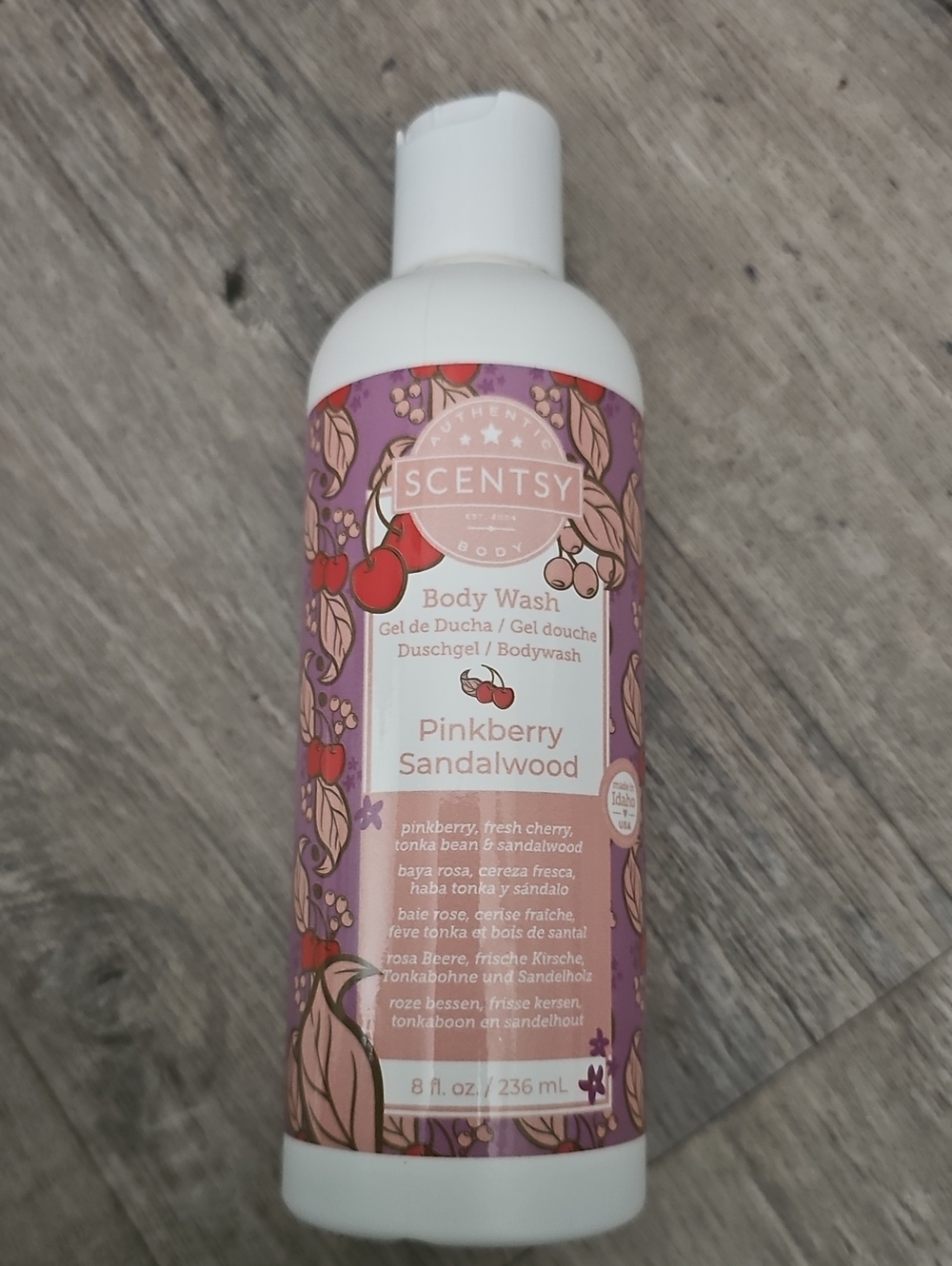 Scentsy Body Wash "Pinkberry Sandalwood" 8 fl oz - Moisturizing Gel